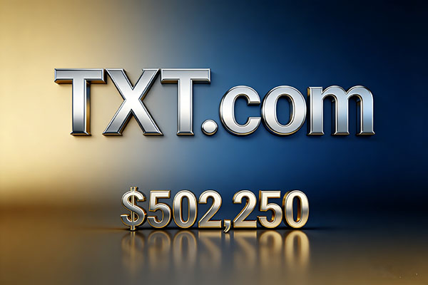 三字母：TXT.com以502,250美元（人民币358万元）价格完成交易！
